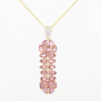 18K Unheated Padparadscha Sapphire Gold Necklace (AMAYANI)