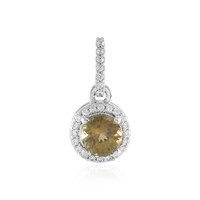 Unheated Yellow Tanzanite Silver Pendant