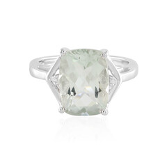 Green Amethyst Silver Ring