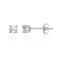 White Topaz Silver Earrings