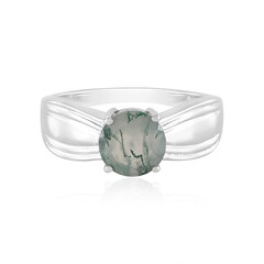 Moss Agate Silver Ring