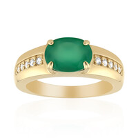 Green Agate Silver Ring