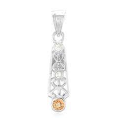 Orange Sapphire Silver Pendant