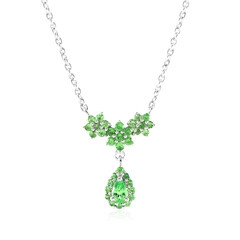 Tsavorite Silver Necklace