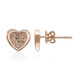 9K SI1 Argyle Rose De France Diamond Gold Earrings (Annette)