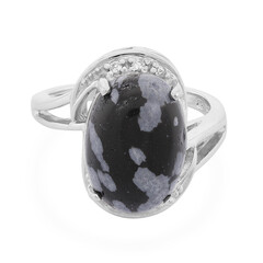 Snowflake Obsidian Silver Ring