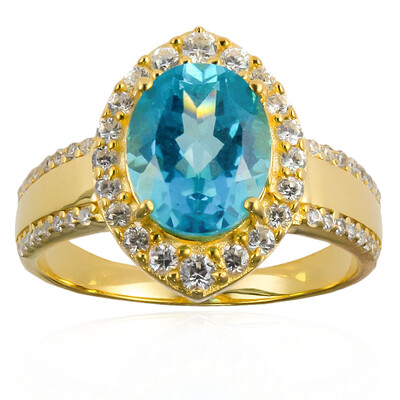 Paraiba Color Topaz Silver Ring