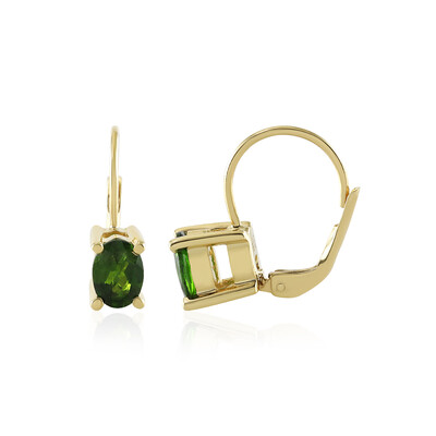 Russian Diopside Silver Earrings