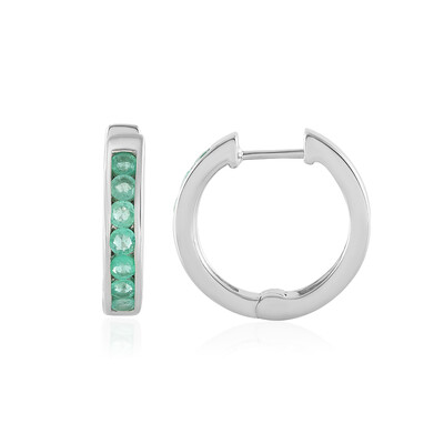 Colombian Emerald Silver Earrings