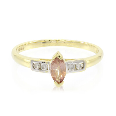 10K Unheated Padparadscha Sapphire Gold Ring