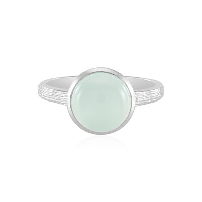 Aqua Chalcedony Silver Ring