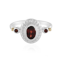 Mozambique Garnet Silver Ring (Granulieren)