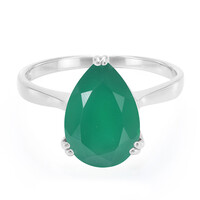 Green Chalcedony Silver Ring