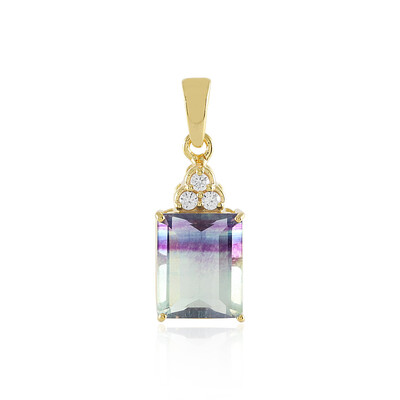 Bi Colour Fluorite Silver Pendant