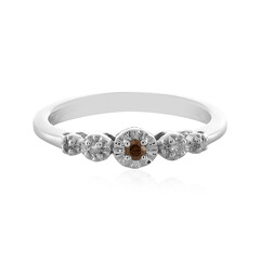 I2 Champagne Diamond Silver Ring