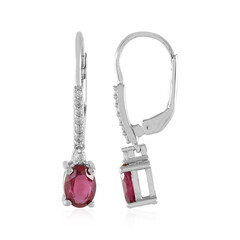 Madagascar Ruby Silver Earrings