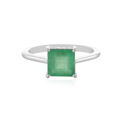 Zambian Emerald Silver Ring