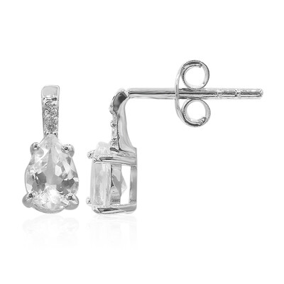 White Topaz Silver Earrings