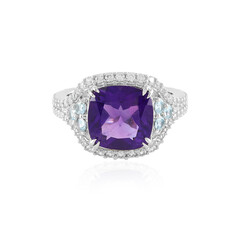 Siberian Amethyst Silver Ring (Adela Silber)