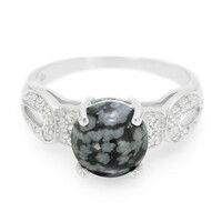 Snowflake Obsidian Silver Ring