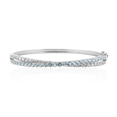 Sky Blue Topaz Silver Bangle