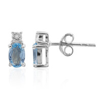 Swiss Blue Topaz Silver Earrings