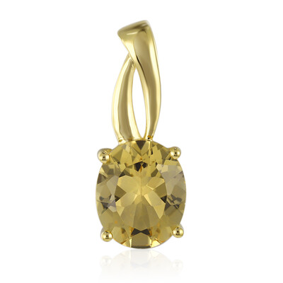 9K Golden Beryl Gold Pendant