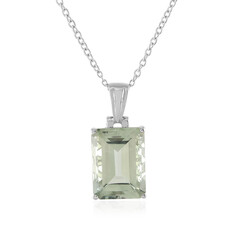 Green Amethyst Silver Necklace