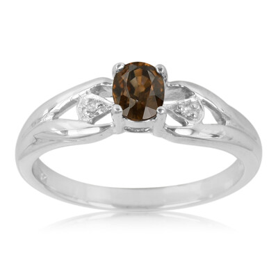 Cinnamon Zircon Silver Ring