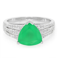 Green Chalcedony Silver Ring