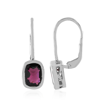 Indian Garnet Silver Earrings (MONOSONO COLLECTION)