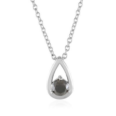 Black Diamond Silver Necklace