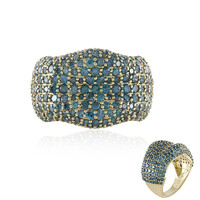 9K I2 Blue Diamond Gold Ring (de Melo)