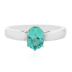 Neon Green Apatite Silver Ring