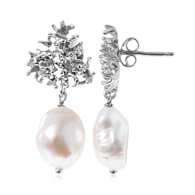 Freshwater pearl Silver Earrings (Joias do Paraíso)