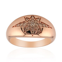 9K SI1 Argyle Rose De France Diamond Gold Ring