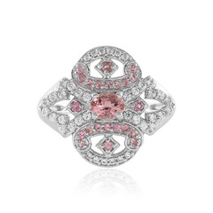 Nigerian Pink Tourmaline Silver Ring