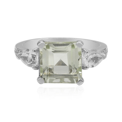 Green Amethyst Silver Ring