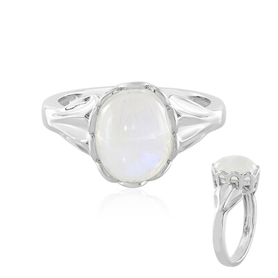 Rainbow Moonstone Silver Ring