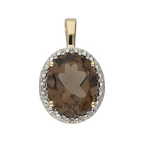 9K Smoky Quartz Gold Pendant