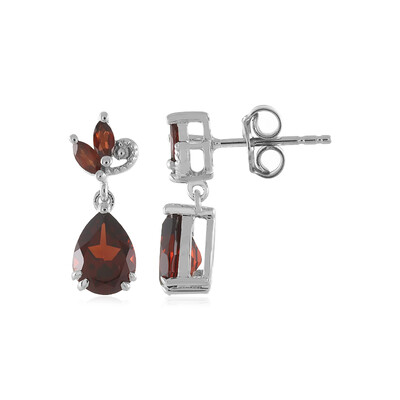 Mozambique Garnet Silver Earrings