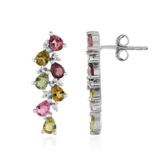 Fancy Tourmaline Silver Earrings