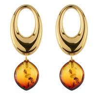 Sunrise Baltic Amber Silver Earrings