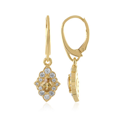 Yellow Zircon Silver Earrings