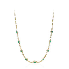 14K AAA Zambian Emerald Gold Necklace (CIRARI)