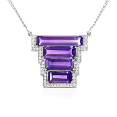 Siberian Amethyst Silver Necklace (Adela Silber)