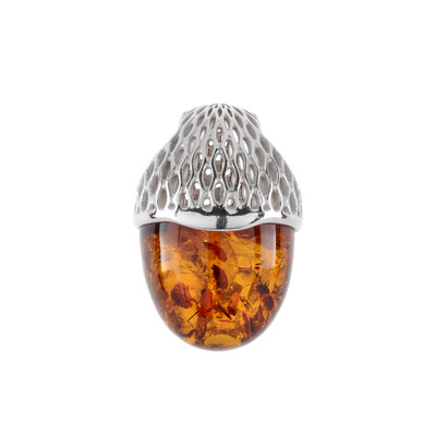 Cognac Baltic Amber Silver Pendant (dagen)