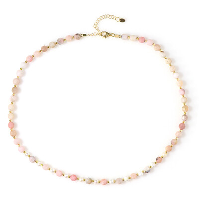 Pink Opal Silver Necklace (Riya)