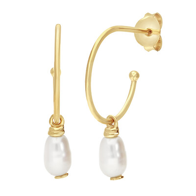 White Freshwater Pearl Silver Earrings