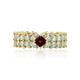 9K Red Burmese Spinel Gold Ring (de Melo)